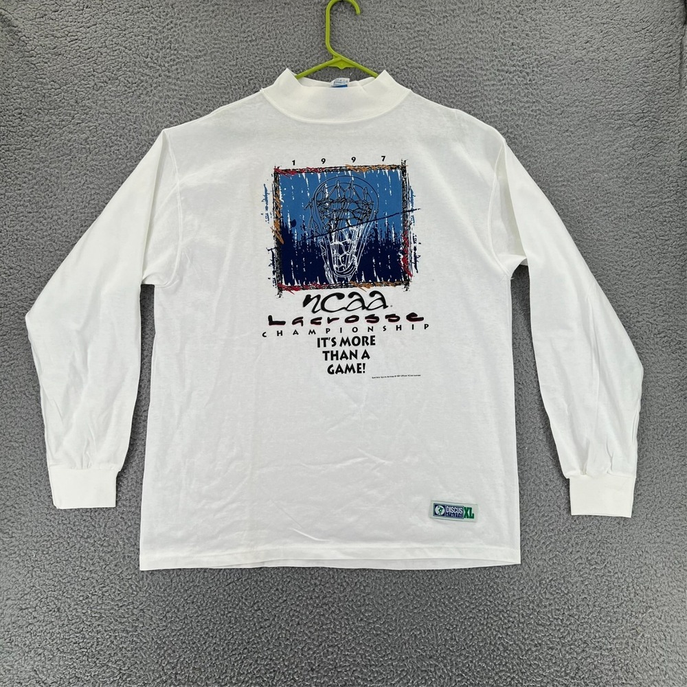 VTG 1997 NCAA‎ LACROSSE Championships L/S T-Shirt Adult XL Discus Athletics READ